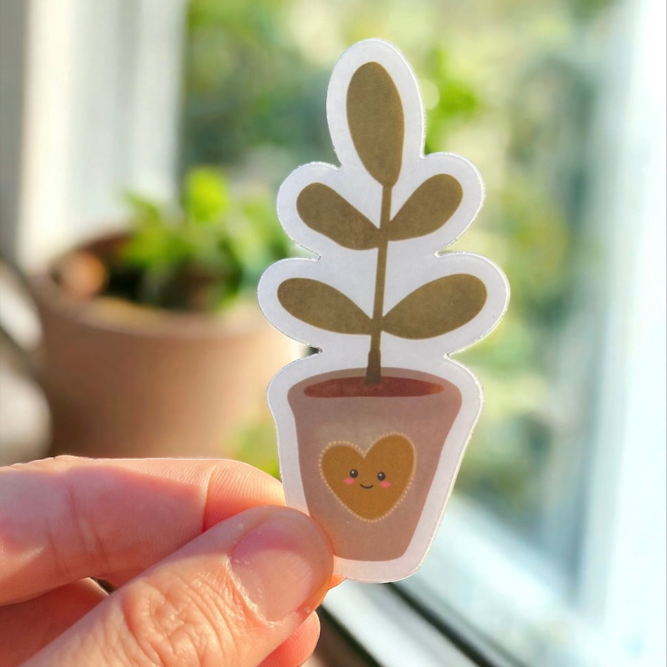 Plant Junkie Hand-Drawn Plant Sticker - Heartfelt Heidi