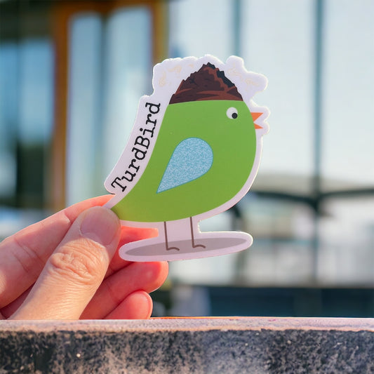 Vinyl Sticker-TurdBird Green Bird Fun and perfect for yourself, your kids, and their friends