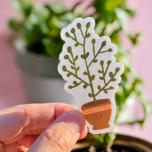 Plant Junkie Hand-Drawn Plant Sticker - Headband Henry