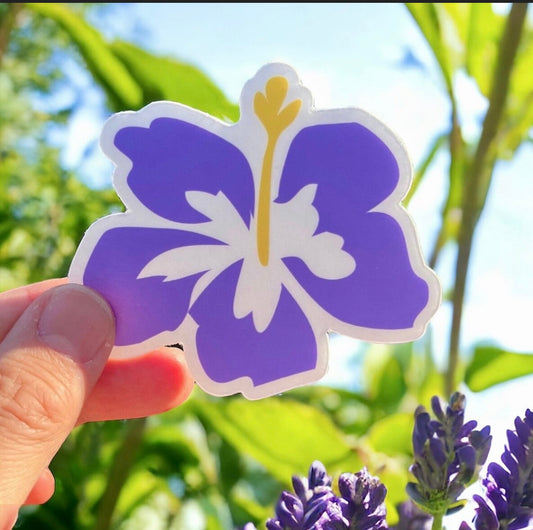 Purple Hibiscus Flower Single Sticker