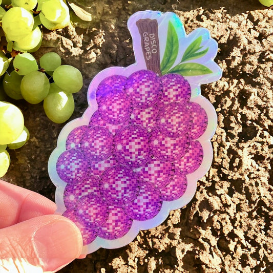 Disco Grapes Holographic Vinyl Sticker