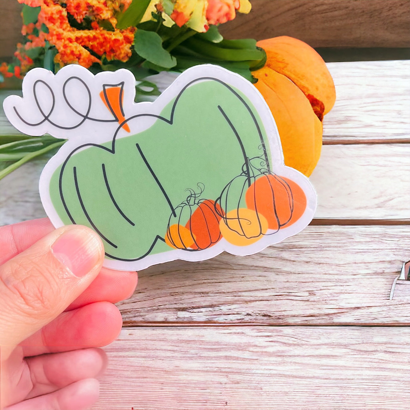 Fall Pumpkin Sticker - Autumn Season Sticker