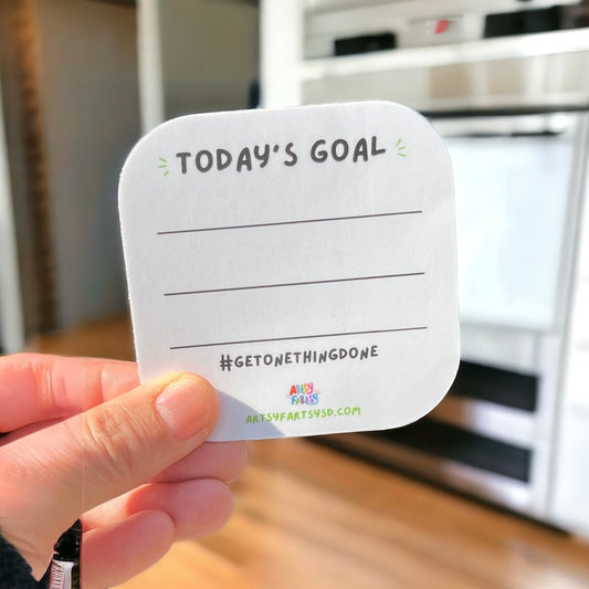 Today’s Goal. Get One Thing Done Daily Goal Tracker & ADHD Awareness Sticker