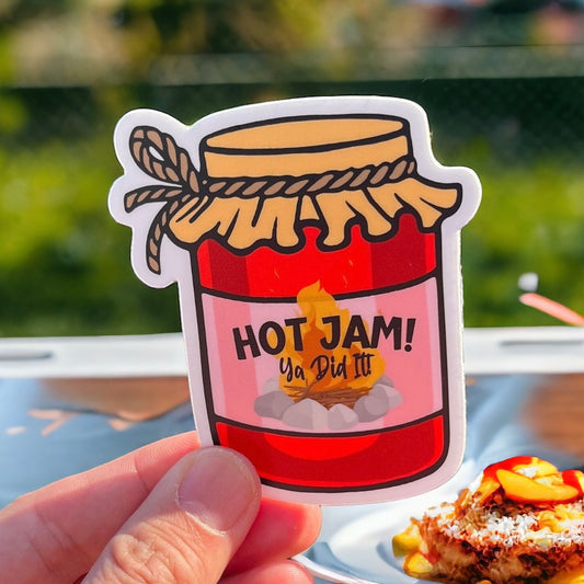 Hot Jam Vinyl Sticker | Pun Card | Congratulations Sticker