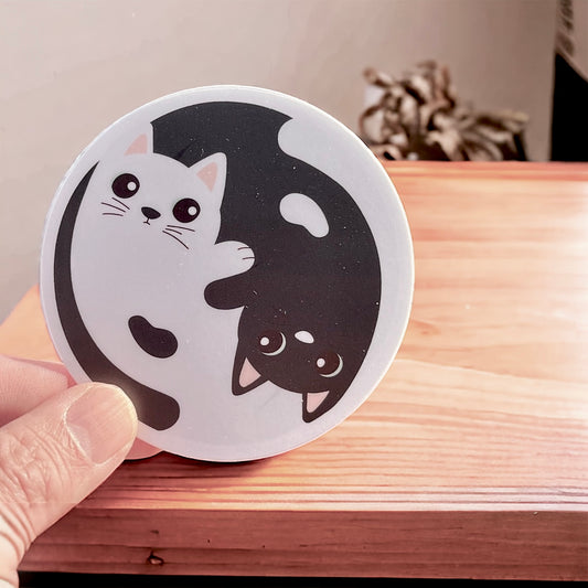 Cat Yin Yang Sticker | Cat Gifts | Cute Cat Stickers