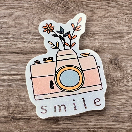 Camera Smile Vinyl Sticker | Smile Stickers | Photography Sticker | BoHo Design