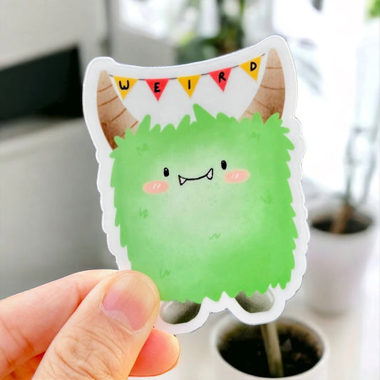 Cute Monster Sticker - Green Weird