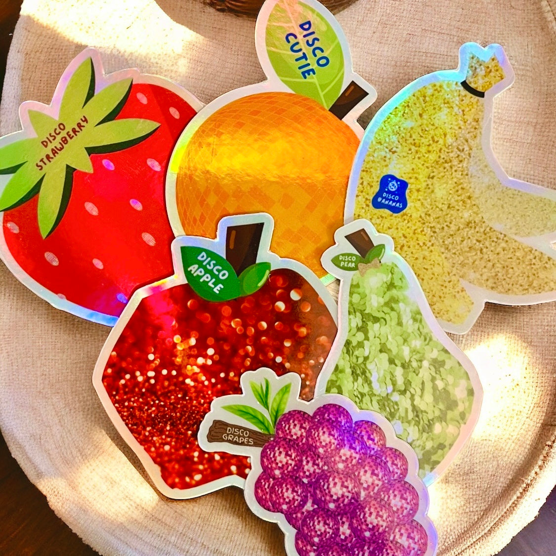 Disco Fruit Basket Fruit Sticker Pack | Punny Food Sticker | Fruit SVG | Disco Sticker