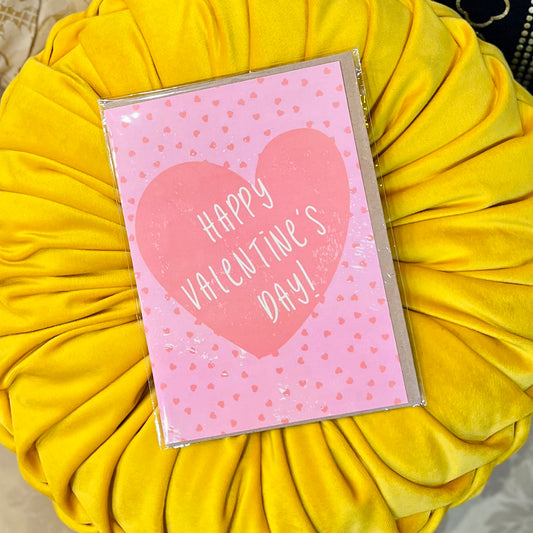 Pink Happy Valentines Day Card