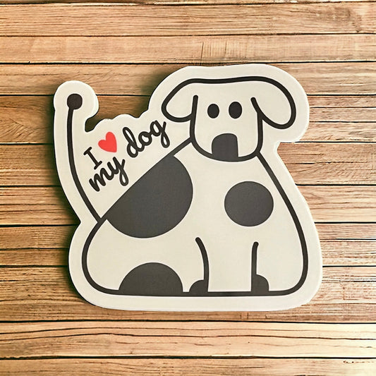 I Love My Dog Sticker