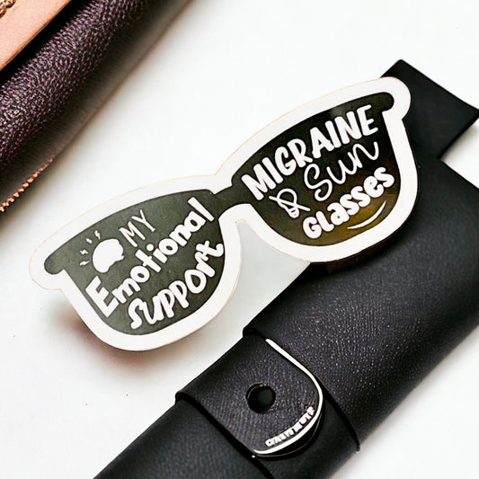 Chronic Migraine Sticker - My Emotional Support Migraine Sunglasses