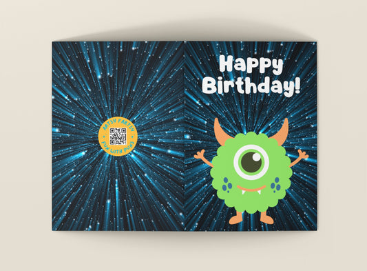 Happy Birthday Funny Monster Greeting Card V2