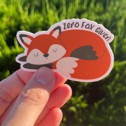 Zero Fox Given Vinyl Sticker | Fox Stickers | Punny Animal Stickers