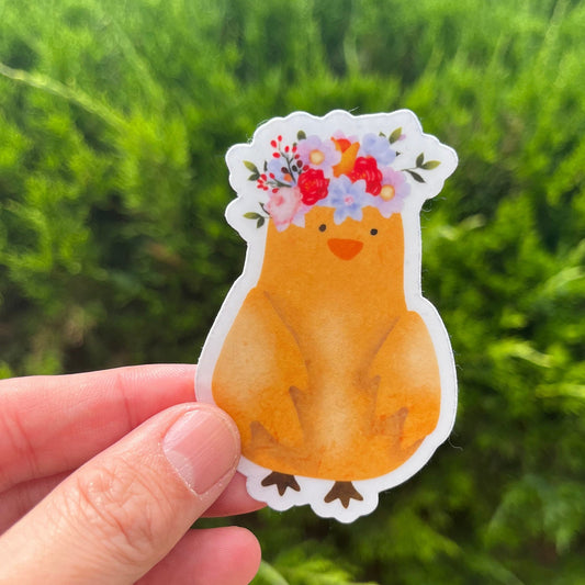 Cute Hippie Chick Vinyl Sticker | BoHo Stickers | Chicken Stickers |BoHo Vibes