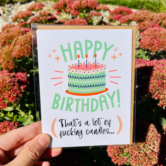 Funny Birthday Card-Happy Birthday -That’s A lot of Fucking Candles